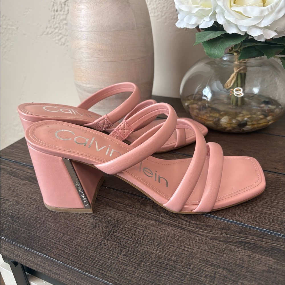 Calvin Klein Women's Pink Strappy Sandals - Picture 2 of 3